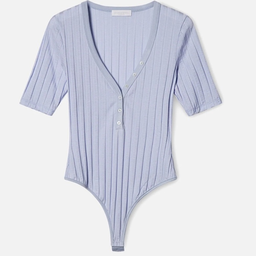 Jonathan Simkhai blue Connie Compact Rib Bodysuit w Size S